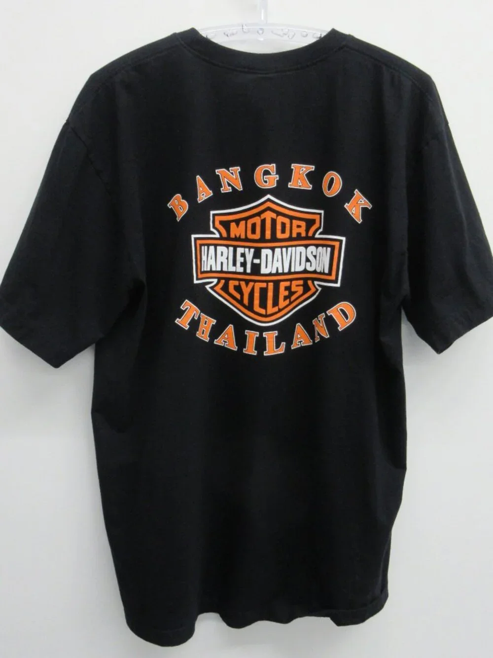 HARLEY-DAVIDSON T-SHIRT BANGKOK THAILAND MENS XXL BLUE EAGLE BAR & SHIELD BLACK